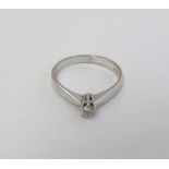 An 18ct white gold diamond solitaire ring    CONDITION: Please Note -  we do not make reference to