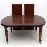 A Victorian D ended extending mahogany dining table  with 2 additional leaves and extends to 94" x