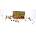 A Harlesden Series Blow football game, with tin plate figures, in original box, 10 1/4'' x 6 1/