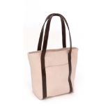 A Genuine Ladies Mulberry pale pink with brown leather handled handbag,