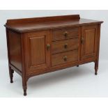 A late Victorian and later walnut wash stand comprising drawers flanked by 2 cupboards 48" wide x 32