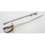 Militaria : A novelty letter opener formed as a Cavalry Officer's sword , having a 1 3/4" basket