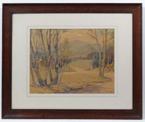 M Holmes Pickup  XX British,
Watercolour,
A country vista,
Signed lower left,
12 1/4 x 16".