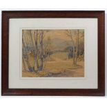 M Holmes Pickup  XX British,
Watercolour,
A country vista,
Signed lower left,
12 1/4 x 16".