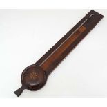 Charles Howarth angle ' Signpost ' barometer : a 19 thC ' Signpost ' inlaid mahogany Barometer ,