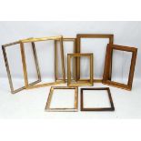 Picture Frames : a large quantity of assorted frames, mostly gilt frames in sizes ranging from 8 5/8