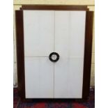 Vintage Retro :1980's Art Deco style cabinet with Mahogany veneer, white velum style finish and