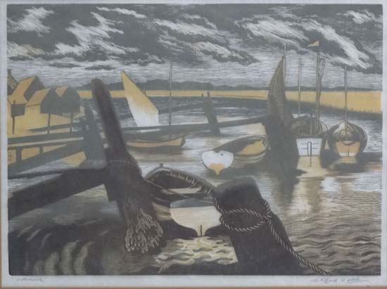 Clifford Webb (1895-1972),
Lithograph,
' Walberswick',
Signed and titled in pencil under,
10 x 13 - Image 3 of 5