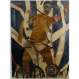 OT XX,
Oil on canvas,
Archers, figure and arrows,
Initialled lower left,
47 1/2 x 35 1/3" CONDITION: