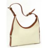 A Genuine Ladies Mulberry cream with brown, leather handled handbag, brown tree printed lining