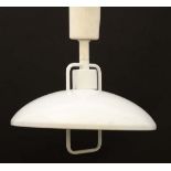 Vintage Retro : A Sirius rise and fall pendant lamp with white powder coat finish, labelled , 15 1/