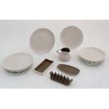 Vintage Retro : Poole England , a ceramic breakfast set comprising of, toast rack butter stand,