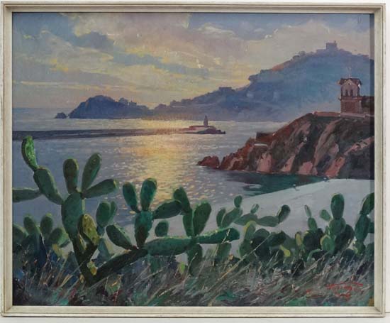 Torres Gluck, XX ,
Oil on canvas board,
A Southern France coastal view ,
Signed lower right,
19 x 23