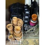 Assorted Terracotta and plastic flower pots etc (3 boxes) CONDITION: Please Note -  we do not make