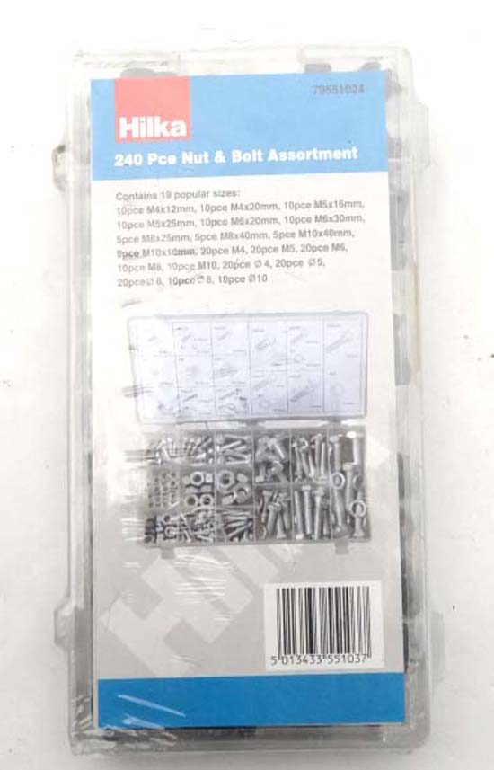 A 240 piece packet of nuts, bolts and washers CONDITION: Please Note -  we do not make reference