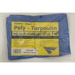 Three 1.8 metre x 2.75 metre Tarpaulins (3) CONDITION: Please Note -  we do not make reference to