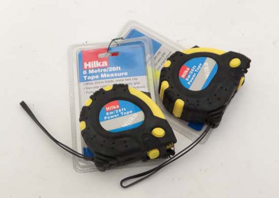 Two 8 metre tape measures(2) CONDITION: Please Note -  we do not make reference to the condition