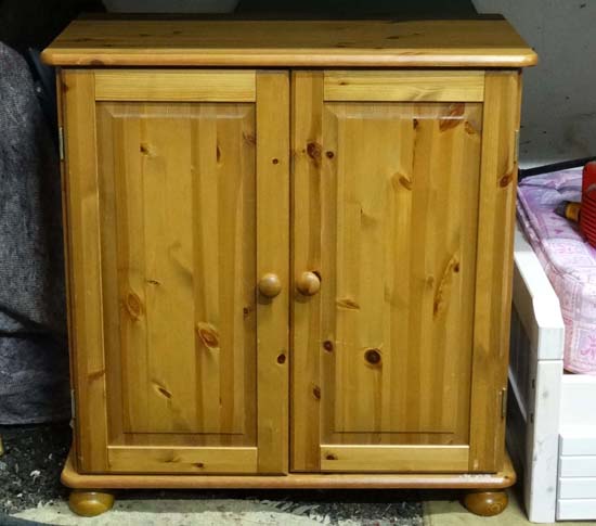 Two door pine cupboard CONDITION: Please Note -  we do not make reference to the condition of lots - Image 2 of 2