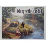 Metal sign- "Fishing with Grandad" CONDITION: Please Note -  we do not make reference to the