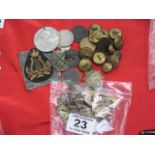 A COLLECTION of Military buttons, medals and coins
