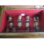 A COLLECTION OF TWELVE TINY CHARACTER JUGS mainly from the Dickins Series, Old Charlie, Fat Boy,