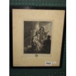 AFTER REMBRANDT, AN ETCHING by Weinbrad, 'Presentation in the Temple', 8" x 6.5", in a glazed