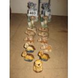 A COLLECTION OF ELEVEN WADE WHIMSIES, Flintstone dinosaurs and four Tom and Jerry figures