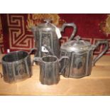 A PLATED TEA SET of four pieces, Walker & Hall