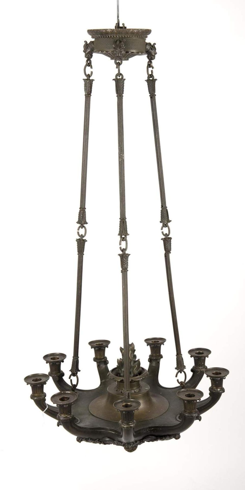 lustre en bronze à patine noire d'époque Empire à 9 feux

D. 58 cm
 
Provenance: Château de