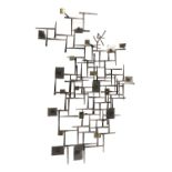 sculpture en fer soudé par ASR XXe "Composition spatiale"
 mon ASR en bd 53x91x16.5 cm