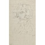 * AR Peake (Mervyn, 1911-1968). Study for Harold Skimpole in Bleak House, pencil on reused paper,