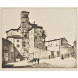 * Wedgwood (Geoffrey Heath, 1900-1977). S. Giovanni, Rome, etching, signed in pencil to lower