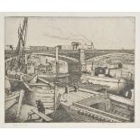 * Spencer (Noel, 1900-1986). Thames Craft, etching on laid paper, signed and titled in pencil to