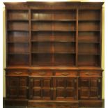 * CITES Bookcase. A fine Victorian rosewood breakfront bookcase by Collinson & Lock, London, the