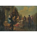 * Dutch School. Revellers in a Garden, early 18th century, oil on canvas, depicting a number of