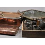 * Kitchenalia. A Victorian copper twin handle fish kettle, with lift out liner and cover with