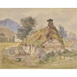 * Dixon (Frank, late 19th century). Old Cottage - Port-eynon, 1890, watercolour on paper,