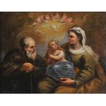* English School. The Holy Family, 18th c., oil on canvas, showing Mary, Joseph, and the infant