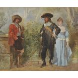 * Muschamp (Francis Sydney, 1851-1921). The Suitors, watercolour on paper, 39 x 48cm (15.25 x 19ins)