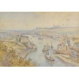 * Syer (John, 1815-1885). Whitby Harbour, watercolour, depicting a panoramic view of Whitby, with
