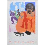 * Kitaj (Ronald Brooks, 1932-2007). Kenneth Koch Peasant, 1971, colour screenprint on japon nacre,