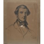 * Talfourd (Field, 1815-1874). Portrait of a young gentleman, charcoal, with black and white crayon,