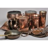 * Kitchenalia. A collection of 19th century and later copperware, including beer funnels, a large