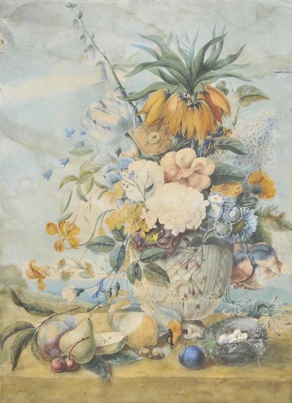 * Continental School. Still Life of Flowers, early 19th century, watercolour on wove paper,