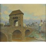 * Rixon (William Augustus, 1880-1936). Monnow Bridge, Monmouth, oil on board, signed lower left,