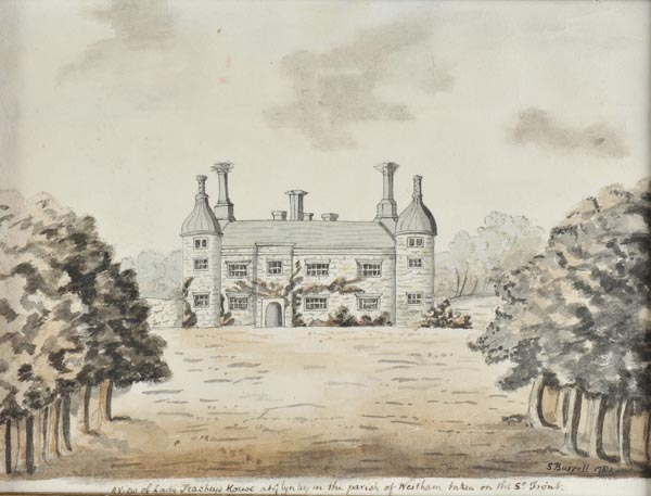 * Country Houses. Glyndley Manor, near Westham, East Sussex, 1781, pen, ink, and watercolour wash,