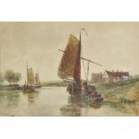 * Hardy (Thomas Bush, 1842-1897). A Dutch Canal, watercolour, signed and titled lower left, 33 x