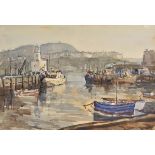 * Isle of Man. Harbour Scene, watercolour, indistinctly signed lower left, 37 x 54cm (14.5 x