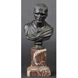 * Bronze. The Capitoline Brutus, early 19th c., an unsigned bronze bust, supported on a marble