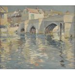 * AR Coop (Hubert, 1872-1953). St. Ives Bridge, Cambridgeshire, oil on canvas, showing the arched